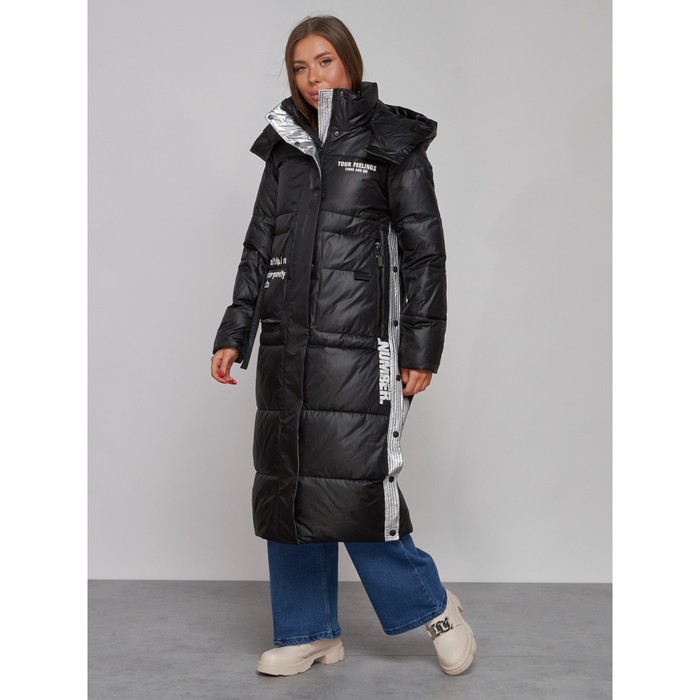 фото Пальто утепленное зимнее женское, размер 42, цвет чёрный mtforce