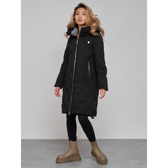 

Пальто утепленное зимнее женское, размер 48, цвет чёрный