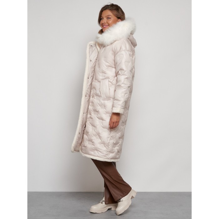 фото Пальто утепленное зимнее женское, размер 46, цвет бежевый mtforce