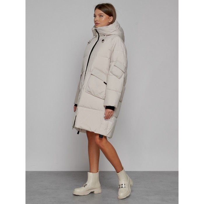 

Пальто утепленное зимнее женское, размер 42, цвет бежевый