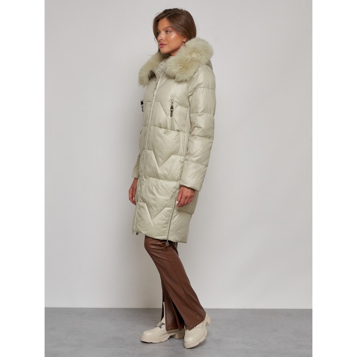 фото Пальто утепленное зимнее женское, размер, цвет светло-зелёный mtforce