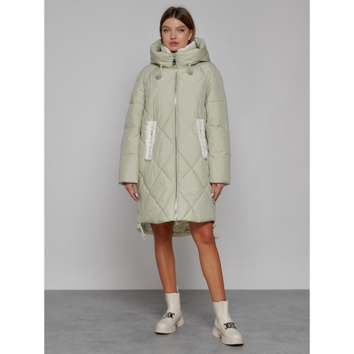 Пальто утепленное зимнее женское, размер 42, цвет светло-зелёный пальто утепленное зимнее женское размер 42 цвет светло зелёный