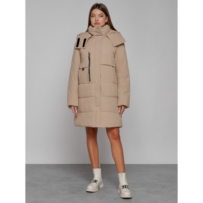 Пальто утепленное зимнее женское, размер 46, цвет светло-коричневый пальто утепленное зимнее женское размер 46 цвет светло коричневый