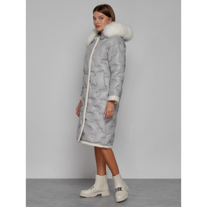 фото Пальто утепленное зимнее женское, размер 46, цвет светло-серый mtforce