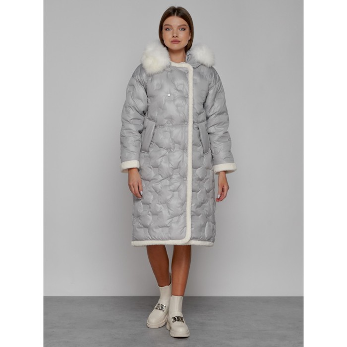 Пальто утепленное зимнее женское, размер 54, цвет светло-серый пальто женское размер 54 серый мартекс