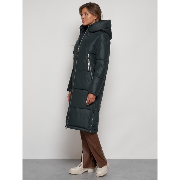 

Пальто утепленное зимнее женское, размер 44, цвет тёмно-зелёный