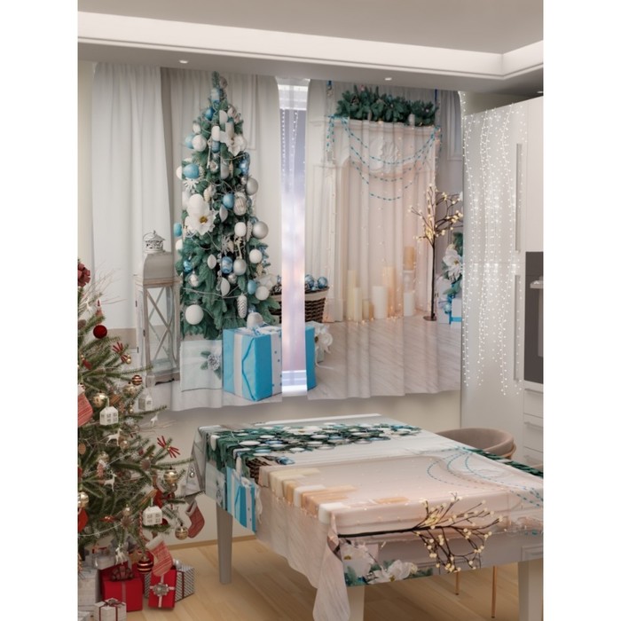 

Фотошторы для кухни «Новогодняя коллекция», размер 150x180 см
