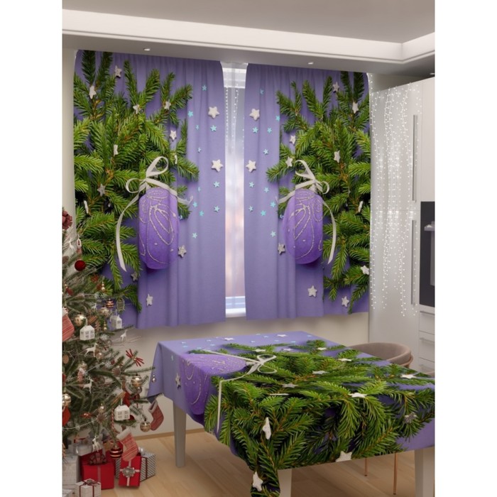 

Фотошторы для кухни «Новогодняя коллекция», размер 150x180 см