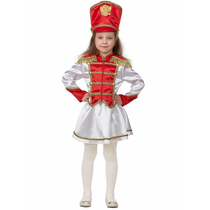 Карнавальный костюм Мажорета, жакет, юбка, кивер, р.116-60