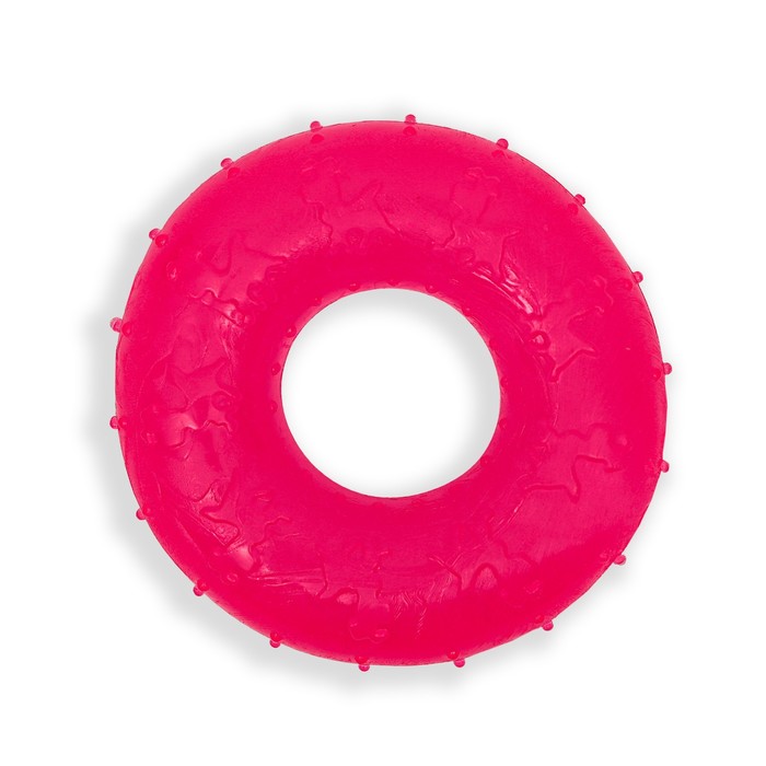 фото Игрушка жевательная "кольцо" прозрачная, pp, 6,7 х 2 см, розовая пижон