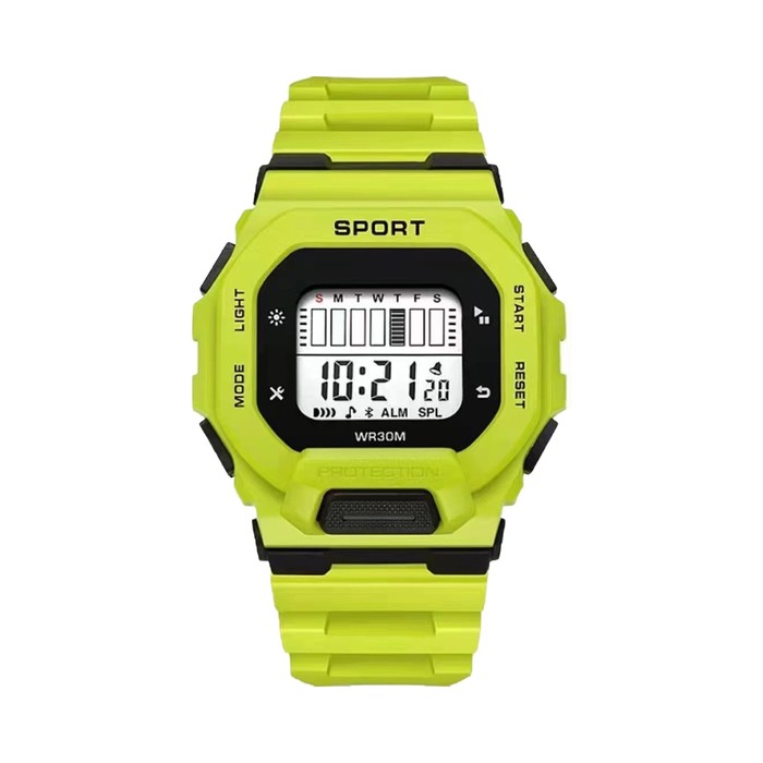 Часы наручные электронные, d-4.5 см, с будильником, зеленые проекционные электронные часы с будильником ds 8590l подсветка температура зеркальная лицевая панель чёрно зеленые