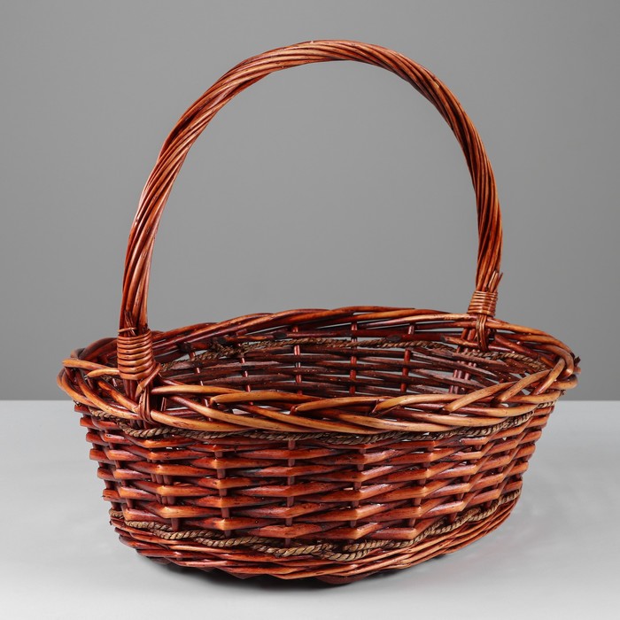 

Корзина, 37 х 30 х 11/33 см, лоза, веревка
