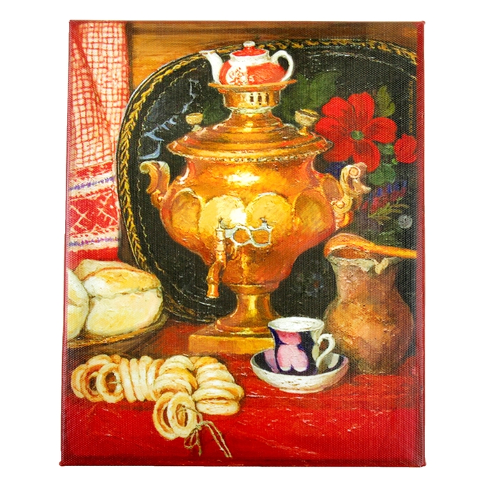 Картина на холсте "Самовар" 25 х 20 см