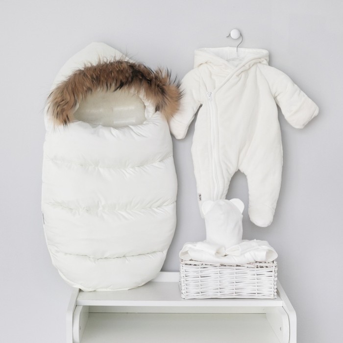 Комплект на выписку зимний KinDerLitto «Скандинавия», 5 предметов, рост 56-62 см, цвет молочный