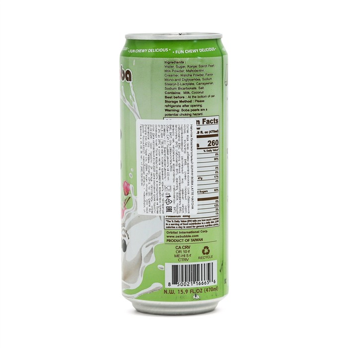 

Напиток O's Bubble Gummy Boba Latte MATCHA, 0.470 л.