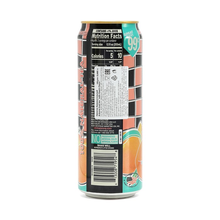

Напиток негаз Arizona DIET Iced tea with Peach Flavor, ж/б, 0,650л. / США