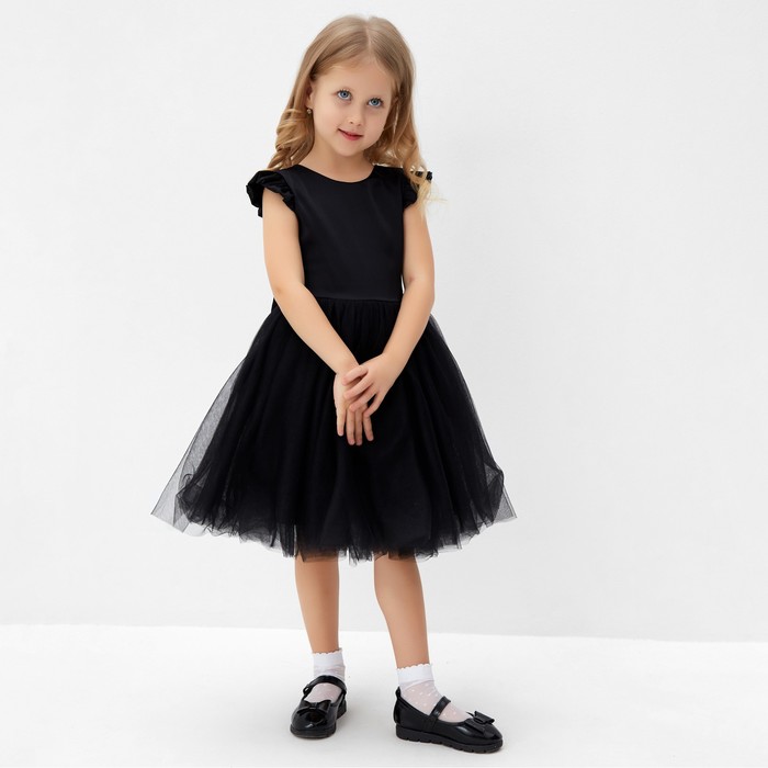 платье нарядное детское minaku partydress цвет чёрный рост 104 см Платье нарядное детское MINAKU: PartyDress, цвет чёрный, рост 104 см