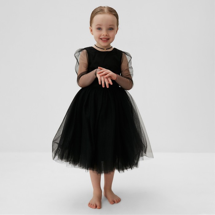 Платье нарядное детское MINAKU: PartyDress, цвет чёрный, рост 116 см платье нарядное детское minaku partydress цвет чёрный рост 104 см