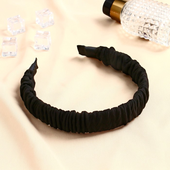 Ободок для волос Каролин жатка, 3 см, чёрный