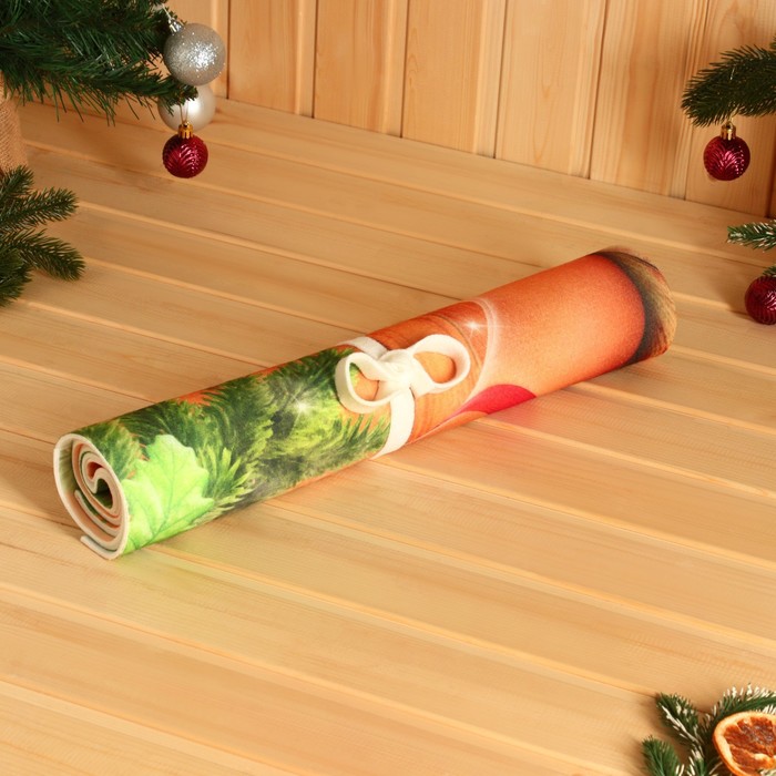 фото Коврик-лежак с принтом "жаркой баньки в новом году", 50х155 см банная забава
