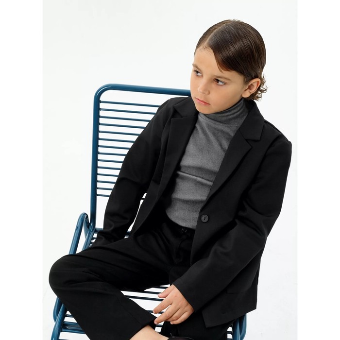 Пиджак для мальчика, рост 140 см, цвет чёрный