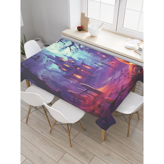 Прямоугольная тканевая скатерть на стол «Таинственная ночь», размер 120x145 см