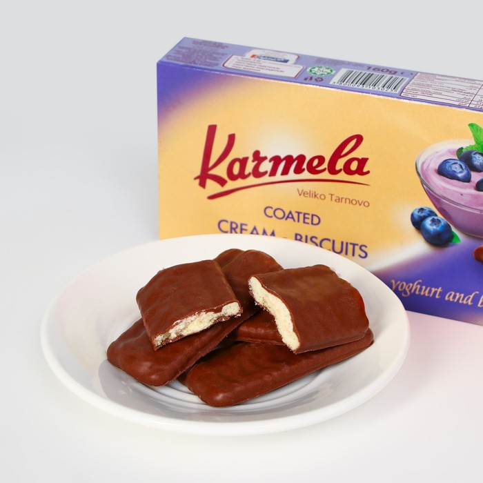 Печенье Karmela с черничным кремом в шоколаде, 160 г
