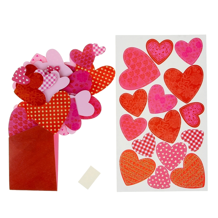 Набор для оформления объемной открытки "Сердечки" МИКС
