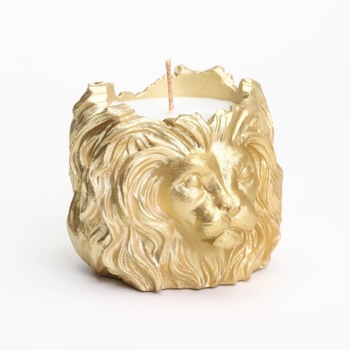 

Свеча "Лев" в подсвечнике из гипса, 8,5х8х7см, золото
