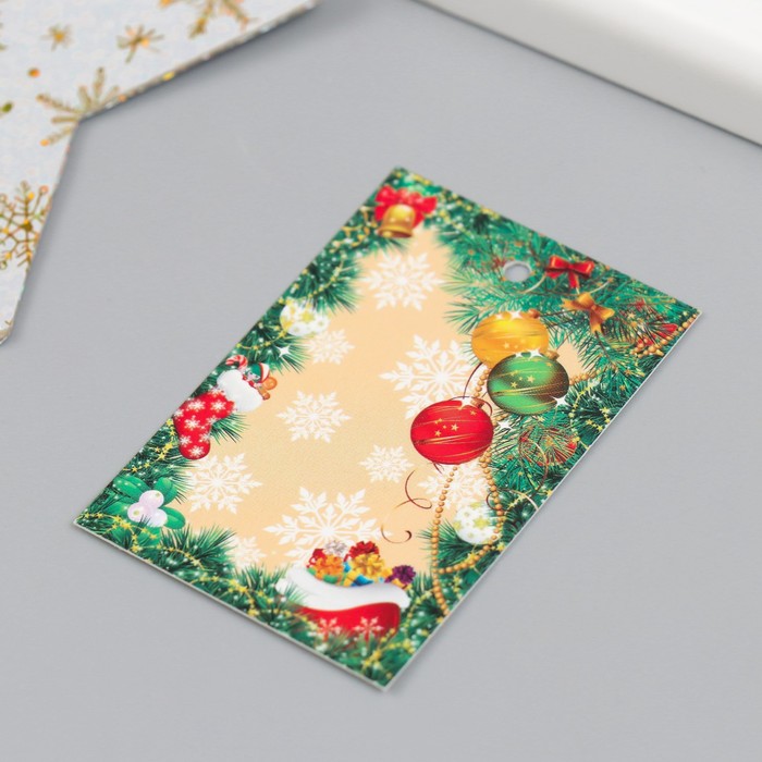 

Бирка картон "Ёлочное настроение" 4х6 см