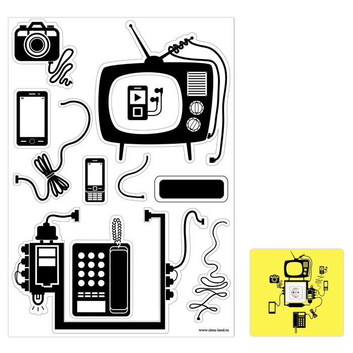 Наклейка интерьерная "Техника"