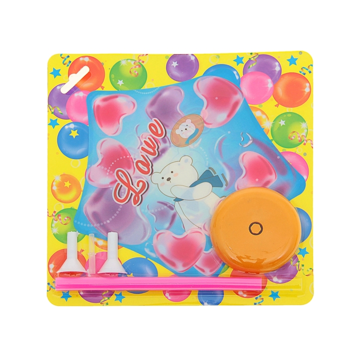 Шар фольгированный 7" "Мишка" Шар+зажим+трубочка+подставка