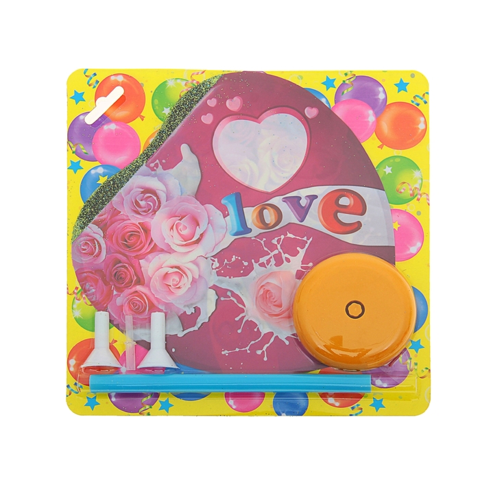 Шар фольгированный 7" "Любовь" Шар+зажим+трубочка+подставка