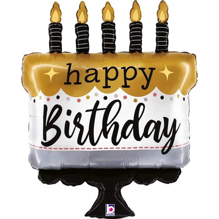Шар фольгированный 28 фигура «Торт на день рождения» шар фольгированный 43 торт со свечой