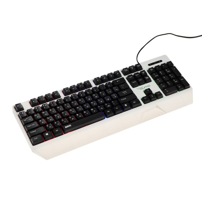 Клавиатура Qumo Twins K68, игровая, проводная, мембранная, 104 клавиши, USB, подсв, чёрная клавиатура qumo unicorn k01 игровая проводная мембранная 104 клавиши usb подсв чёрная
