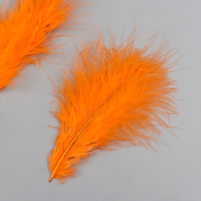 фото Набор декоративных перьев "рукоделие", 20 шт (оранжевый цвет), длина пера 13-16 см