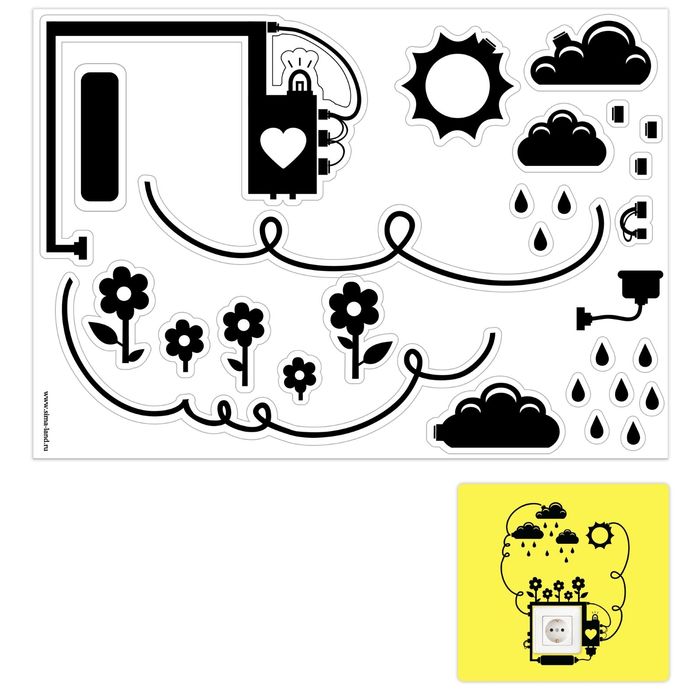 Наклейка интерьерная "Солнце и дождик"