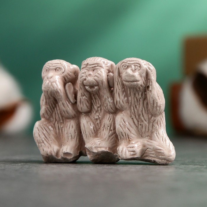 

Фигура "Три обезьяны" коричневая, 3х5х2см