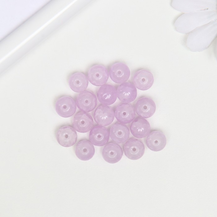 

Бусины стекло "Нефритовое кракле" 10 мм, 20 шт. сиреневый