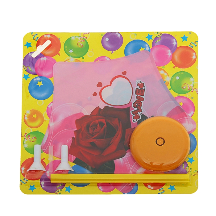 Шар фольгированный 7" "Роза" Шар+зажим+трубочка+подставка