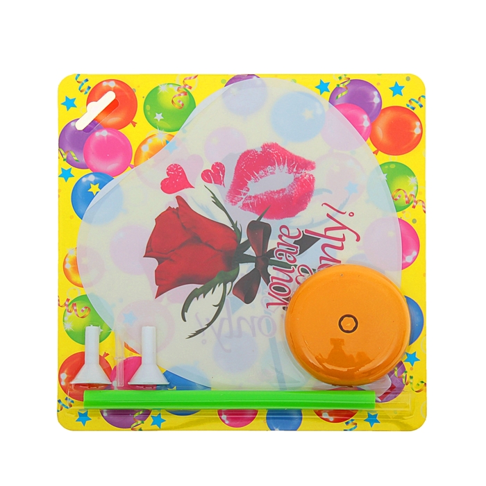 Шар фольгированный 7" "Сердце" Шар+зажим+трубочка+подставка