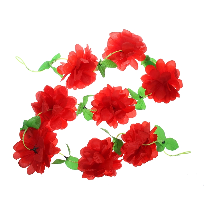Гавайская гирлянда "Пион", цвет красный