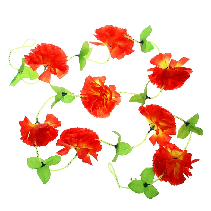 Гавайская гирлянда "Цветы", цвет оранжево-жёлтый