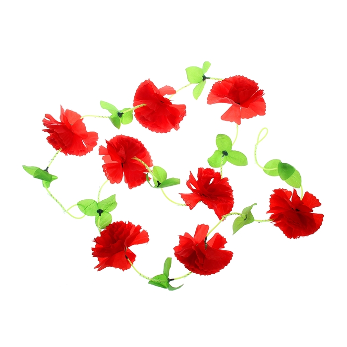 Гавайская гирлянда "Цветы", цвет красный