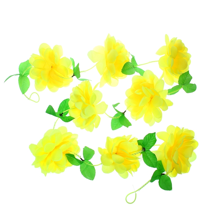 Гавайская гирлянда "Пион", цвет жёлтый