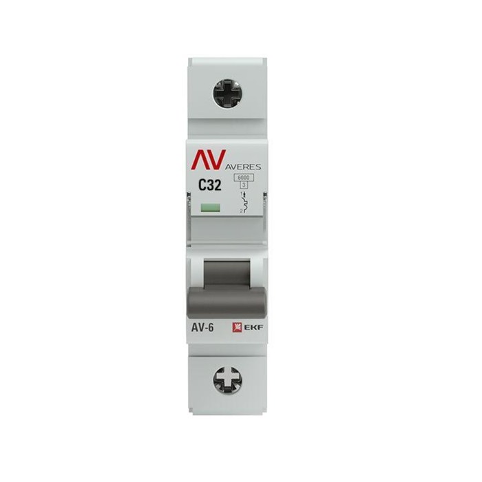 

Выключатель автоматический модульный 1п C 32А 6кА AV-6 AVERES EKF mcb6-1-32C-av