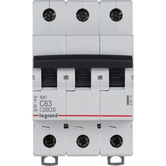 

Выключатель автоматический модульный 3п C 63А 4.5кА RX3 Leg 419714