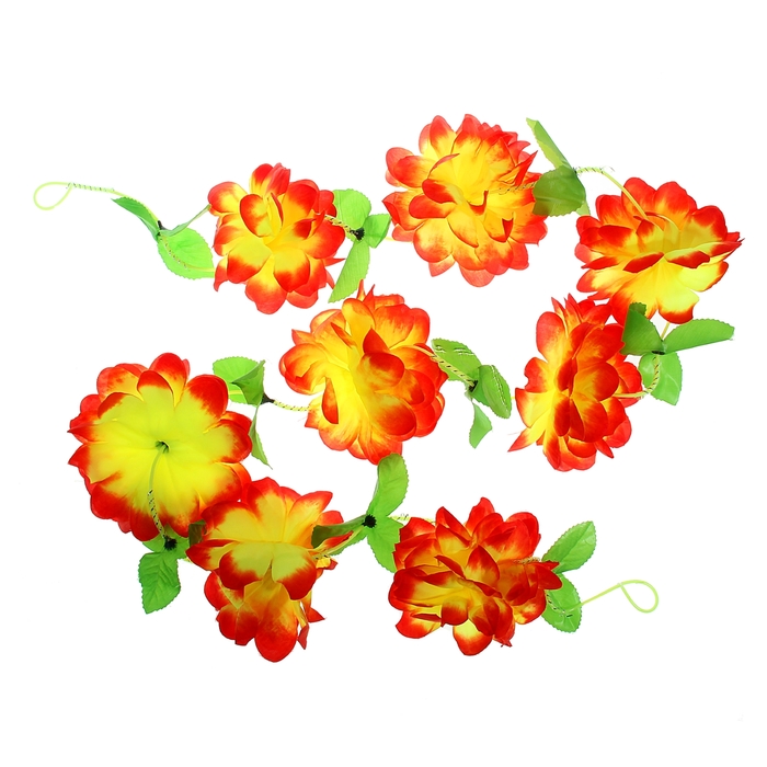 Гавайская гирлянда "Пион", цвет оранжево-жёлтый