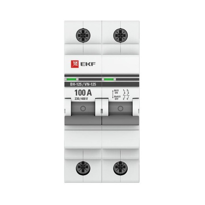 

Выключатель нагрузки 2п 100А ВН-125 PROxima EKF SL125-2-100-pro