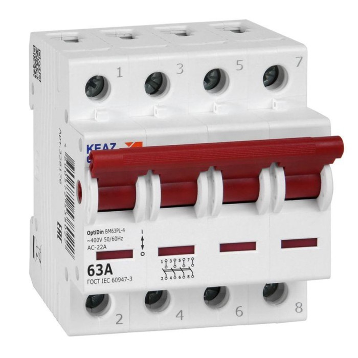 

Выключатель нагрузки модульный OptiDin BM63PL-463-УХЛ3 (ВМ63PL) КЭАЗ 328176